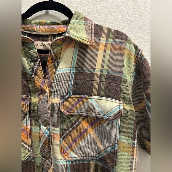 NWT Free People We the Free Vintage Crush Plaid Shirt in Brown Combo | Size XS - Picture 4 of 8